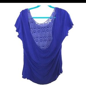 Modcloth lace scoop back top